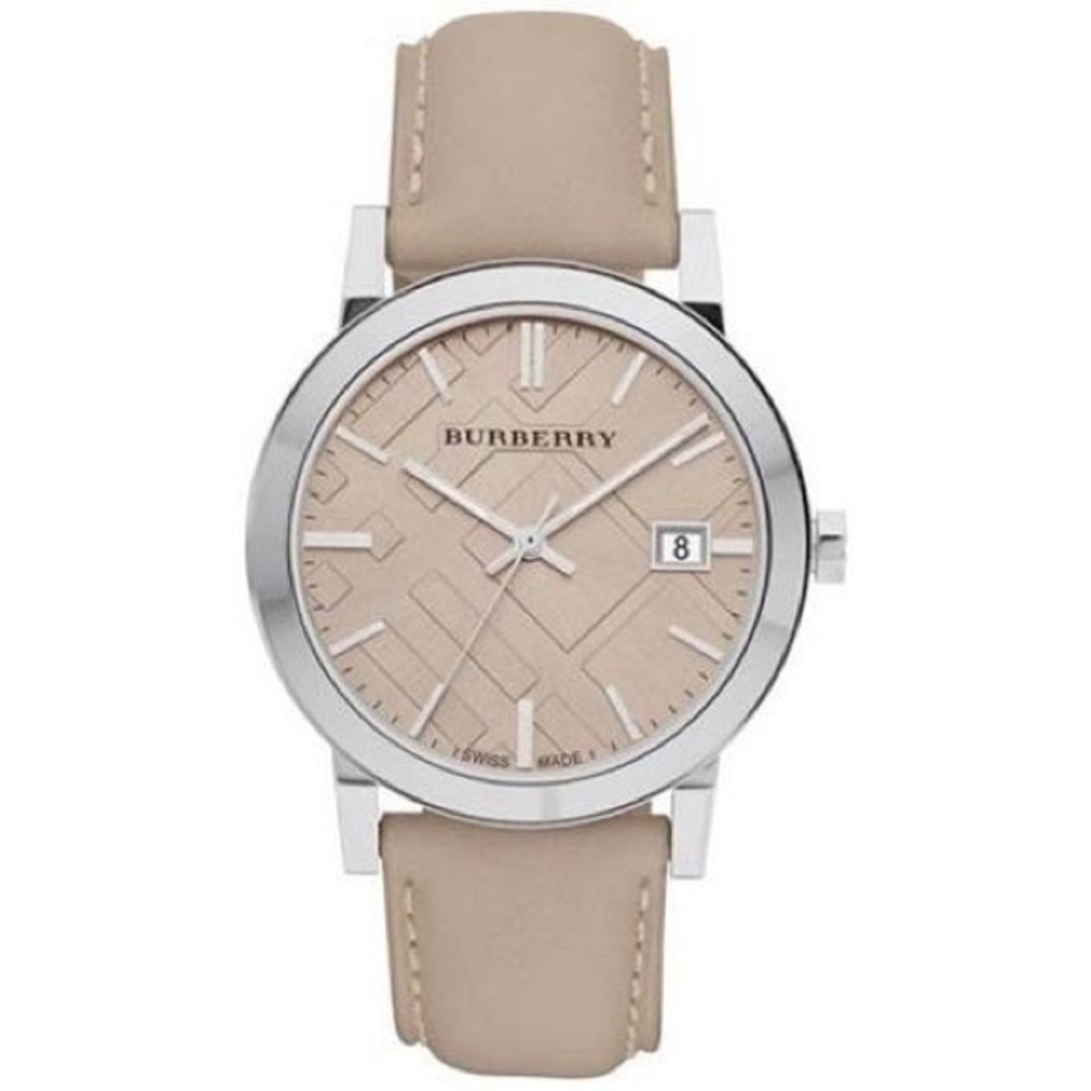 Burberry BU9010 Beige Leather Strap Watch